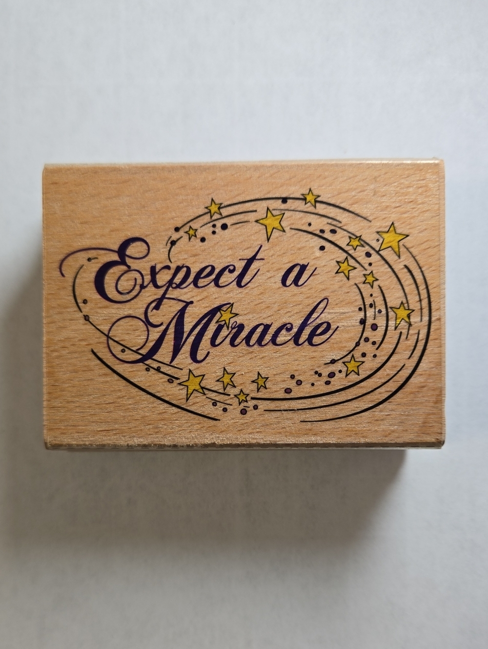 Expect a Miracle Wood Mounted Rubber Craft Stamp